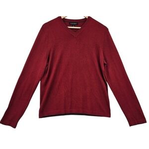 Banana Republic Mens S Burnt Orange Silk Cashmere Blend V Neck Sweater